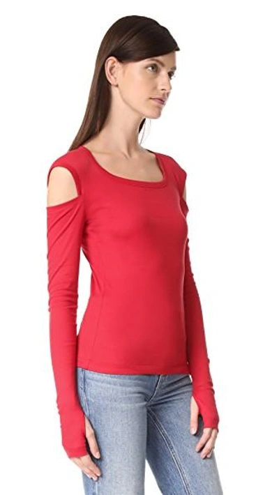 Shop Helmut Lang Slash Long Sleeve Tee In Coral