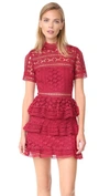 SELF-PORTRAIT HIGH NECK STAR LACE PANELED DRESS