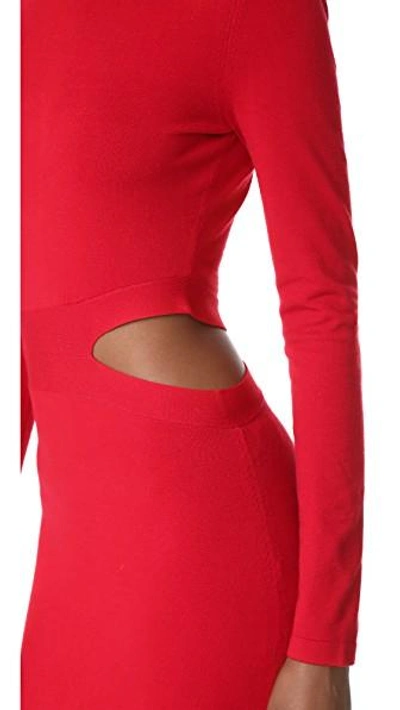 Shop Elizabeth And James Railey Long Sleeve Dress With Side Cutout Detail In Vermillion