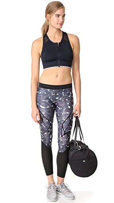 Shop Adidas By Stella Mccartney Run Sprintweb Leggings In Night Steel/black