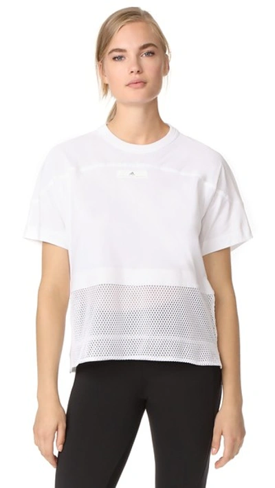 Adidas By Stella Mccartney Essentials Mesh T-shirt In White