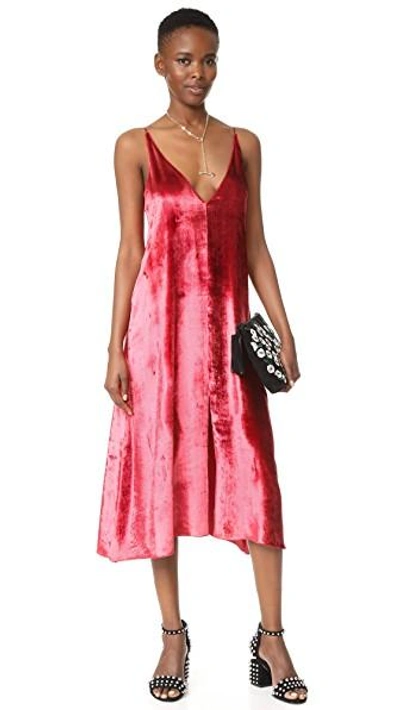 Shop Giada Forte Velvet Slip Dress In Rubino