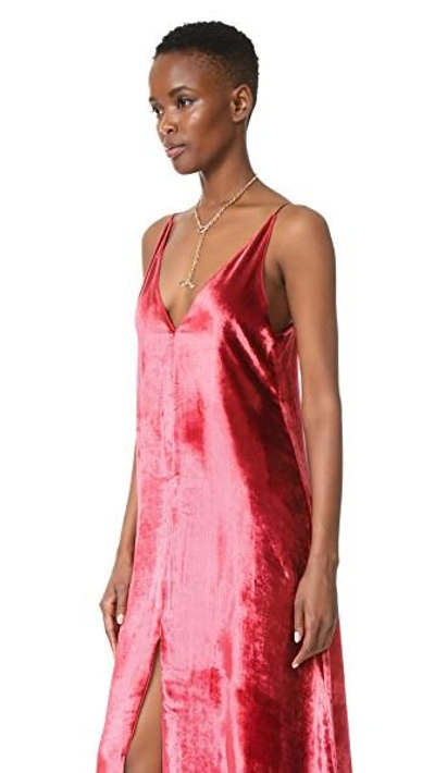 Shop Giada Forte Velvet Slip Dress In Rubino