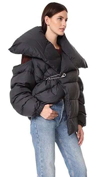 Shop Marques' Almeida Asymmetrical Puffer Jacket In Black