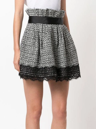 Faith Connexion Lace Trimmed Shorts In Black White | ModeSens