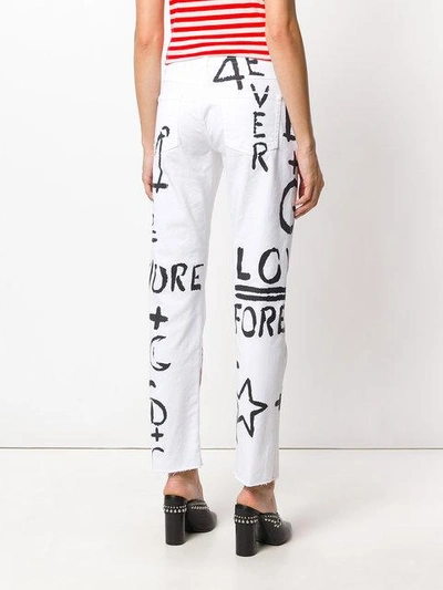 Shop Dolce & Gabbana Doodle Print Straight Leg Jeans