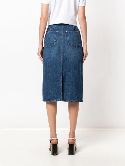 Shop Alexa Chung Stonewashed Denim Skirt - Blue