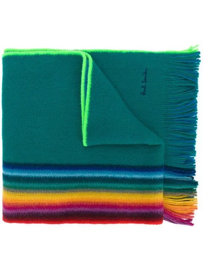 Shop Paul Smith Striped Knitted Scarf