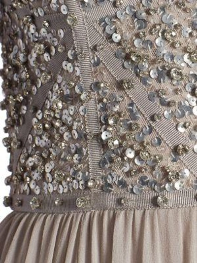 Shop Jenny Packham Beaded Chiffon Gown In Georgian Silver