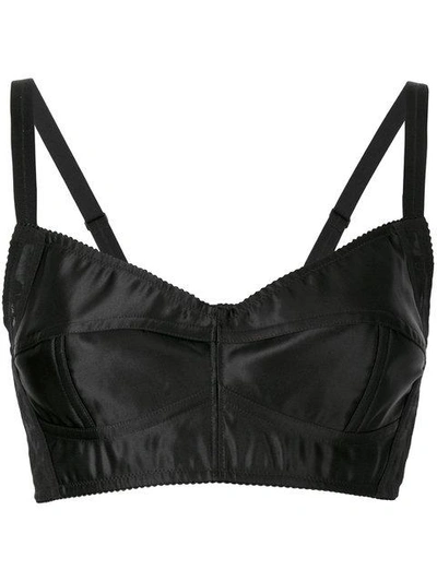 Shop Dolce & Gabbana Bustier Bralette Top In Black