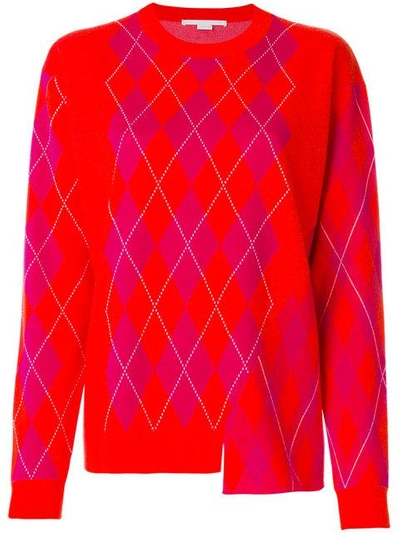 Shop Stella Mccartney Argyle Sweater - Yellow