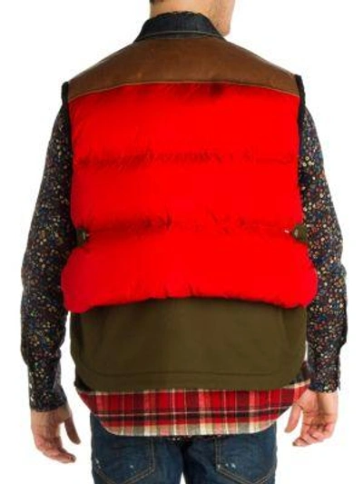 Shop Dsquared2 Mixed Vest In Green Red