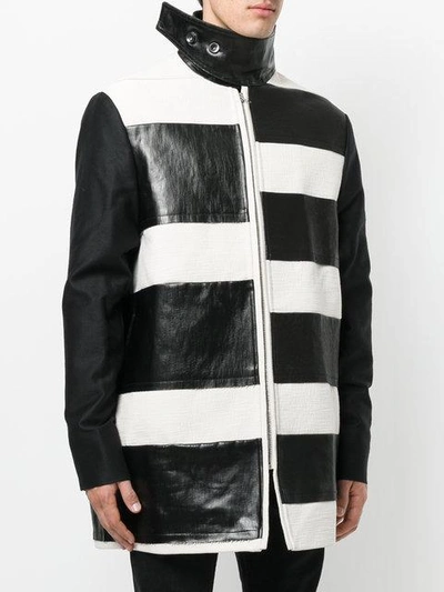 Shop Rick Owens Stripe Panel Coat - Black