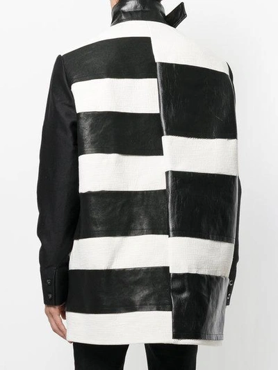 Shop Rick Owens Stripe Panel Coat - Black