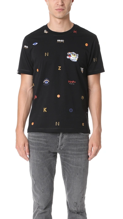 Shop Kenzo Allover Tiger Tee In Black