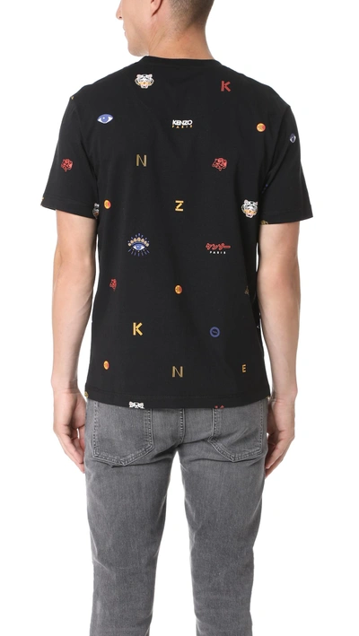 Shop Kenzo Allover Tiger Tee In Black