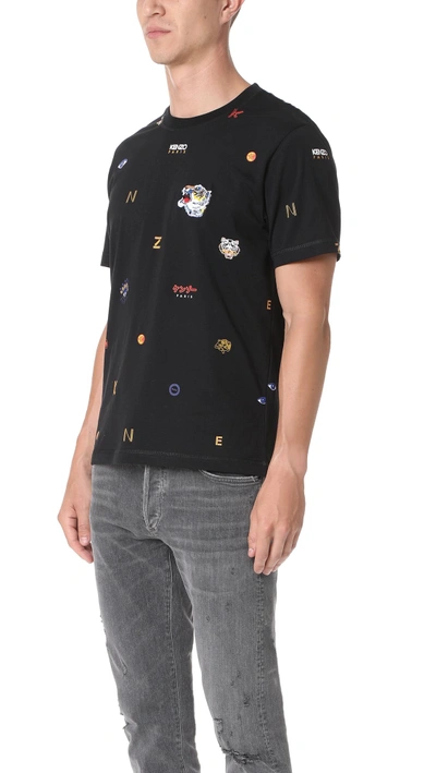 Shop Kenzo Allover Tiger Tee In Black