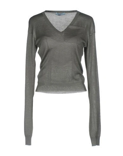 Shop Prada Sweater In Grey