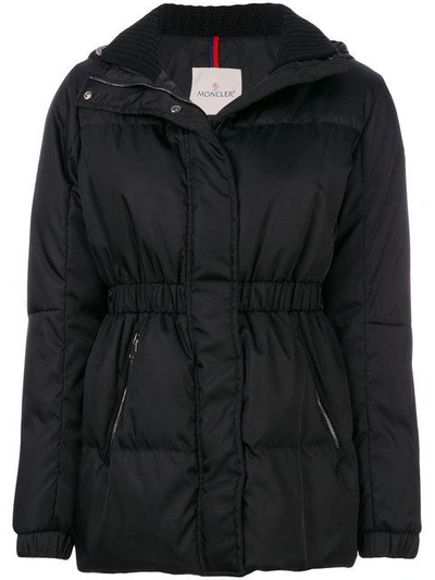 Shop Moncler Mid-length Hooded Coat - Black