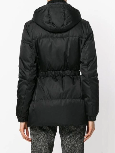 Shop Moncler Mid-length Hooded Coat - Black