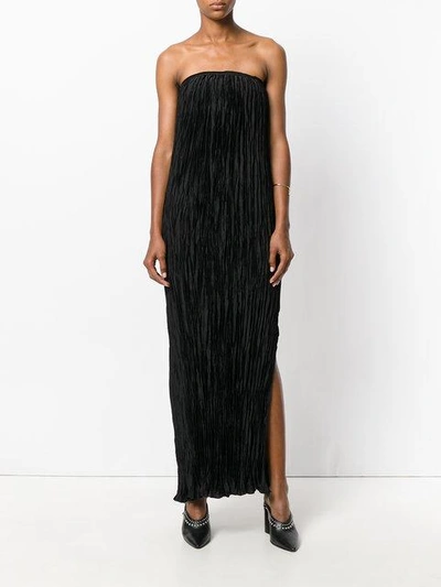 Elizabeth And James Denver Pleated Maxi Dress In Black