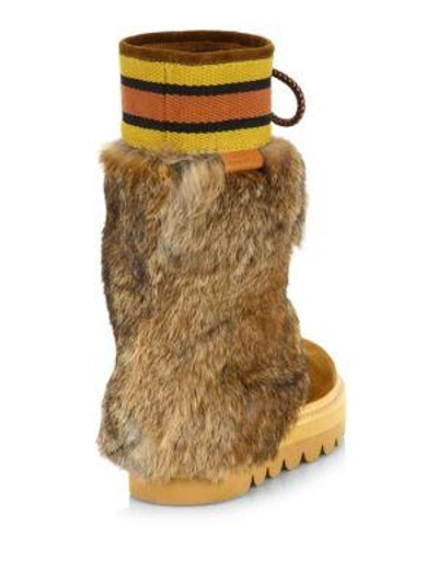 Shop See By Chloé Oxana Rabbit Fur & Suede Boots In Brown