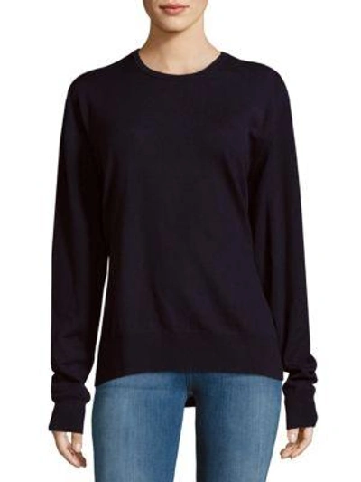 Tibi Knitted Crewneck Sweater In Black