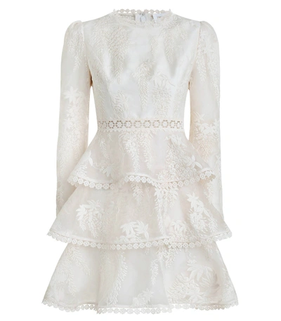 Shop Zimmermann Pearl Maples Tier Dress In White