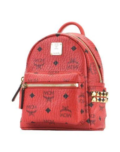 Mcm Backpack & Fanny Pack In Red