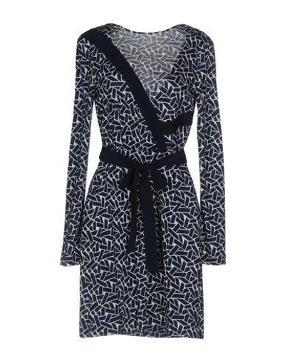 Shop Diane Von Furstenberg Short Dress In Dark Blue