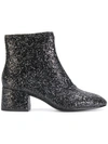 Ash Glitter Ankle Boots In Black