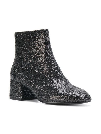 Ash Glitter Ankle Boots In Black