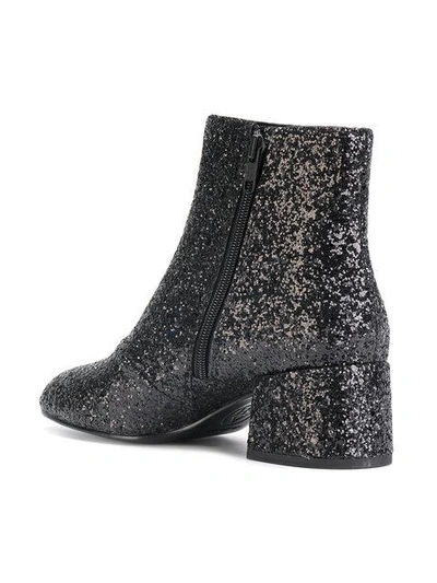 Ash Glitter Ankle Boots In Black