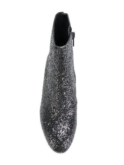 Ash Glitter Ankle Boots In Black