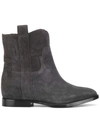 Ash Jane Ankle Boots In Black Suede In Grey