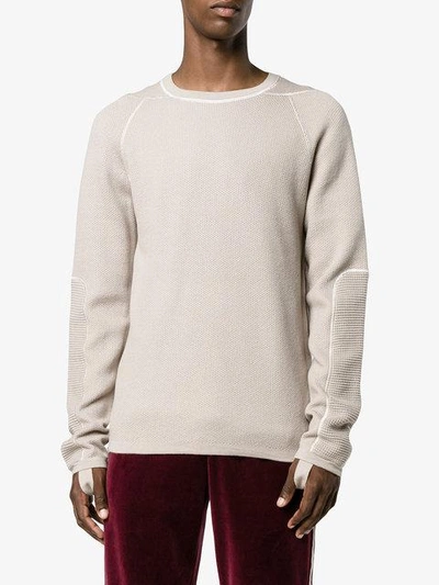 Shop Helmut Lang Combo Waffle Knitted Jumper In Neutrals