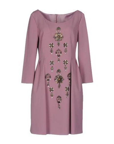 Shop Alberta Ferretti Short Dress In Pastel Pink