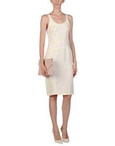 Shop Cedric Charlier Knee-length Dresses In Ivory