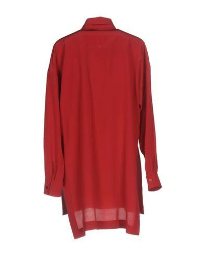 Shop Alberta Ferretti Silk Shirts & Blouses In Garnet