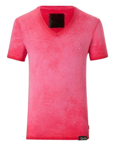 Shop Philipp Plein T-shirt V-neck Ss "downcast"