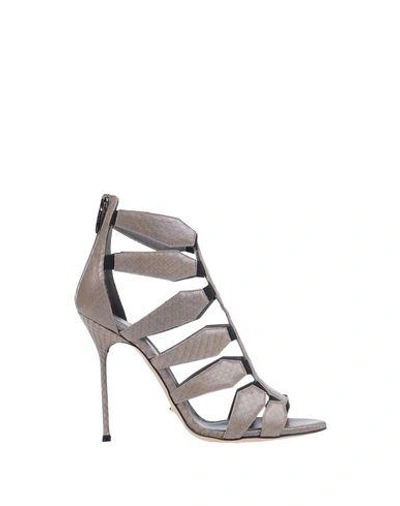 Shop Sergio Rossi Sandals In Grey