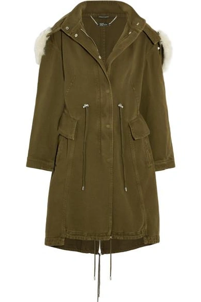 Shop Alexander Mcqueen Shearling-trimmed Cotton-drill Parka