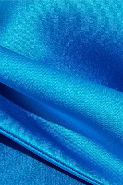 Shop Marques' Almeida Scarf Silk-satin Blouse In Cobalt Blue