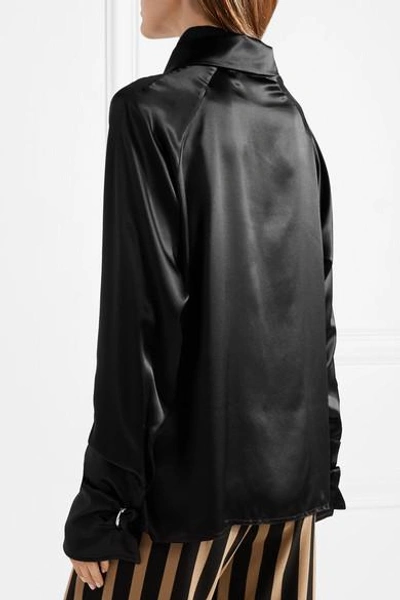 Shop Marques' Almeida Scarf Silk-satin Blouse In Black