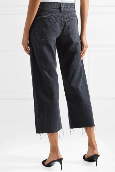 Shop Simon Miller W005 Tilson Cropped Frayed Mid-rise Wide-leg Jeans