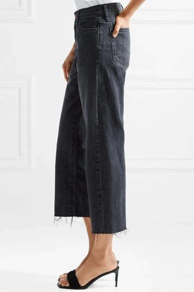 Shop Simon Miller W005 Tilson Cropped Frayed Mid-rise Wide-leg Jeans