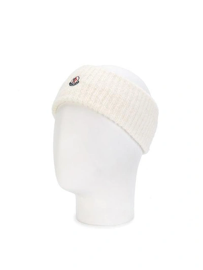 Shop Moncler Knitted Logo Plaque Headband