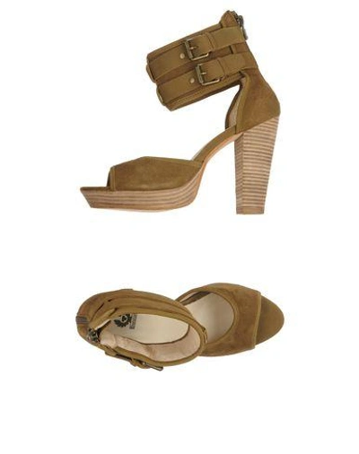 Shop Belstaff Sandals In Khaki