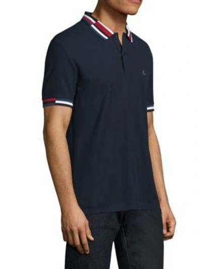 Shop Lacoste Short-sleeve Striped Cotton Polo In Ladybug Red