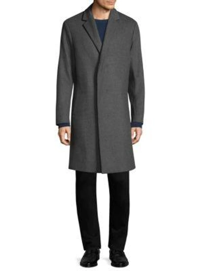 Theory Bower Wool-blend Top Coat In Light Heather Gray